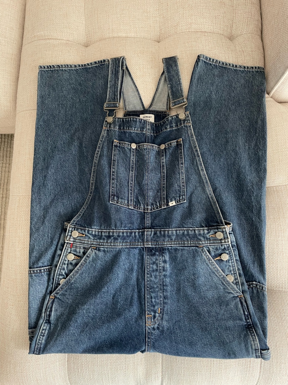 Sunday Best Overheard Overalls Dungarees Now and Forever Medium Indigo Wash - Picture 7 of 14